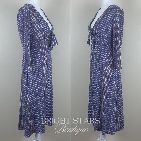 Super Rare Purple Jersey Knit Dress ASO Phoebe Buffay Friends Vintage Y2K - Picture 6 of 11
